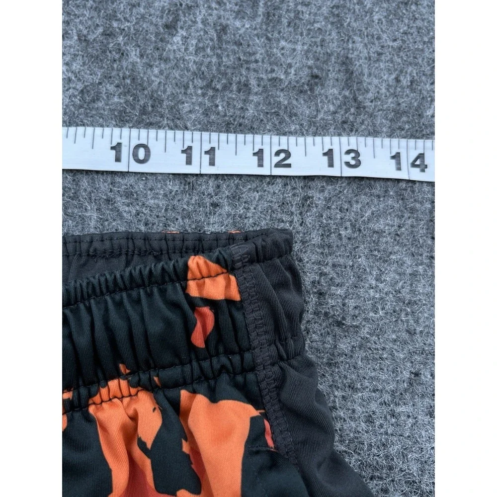 Nike Dri-Fit Boys Orange & Black Basketball Shorts With‎ Pockets Swoosh Size XL